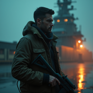 Dark Cinematic — Pilot In A Weathered Flight Jacket Cinematic #0156 (Krea)