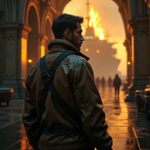 Dark Cinematic — Pilot In A Weathered Flight Jacket Cinematic #0280 (Recraft)