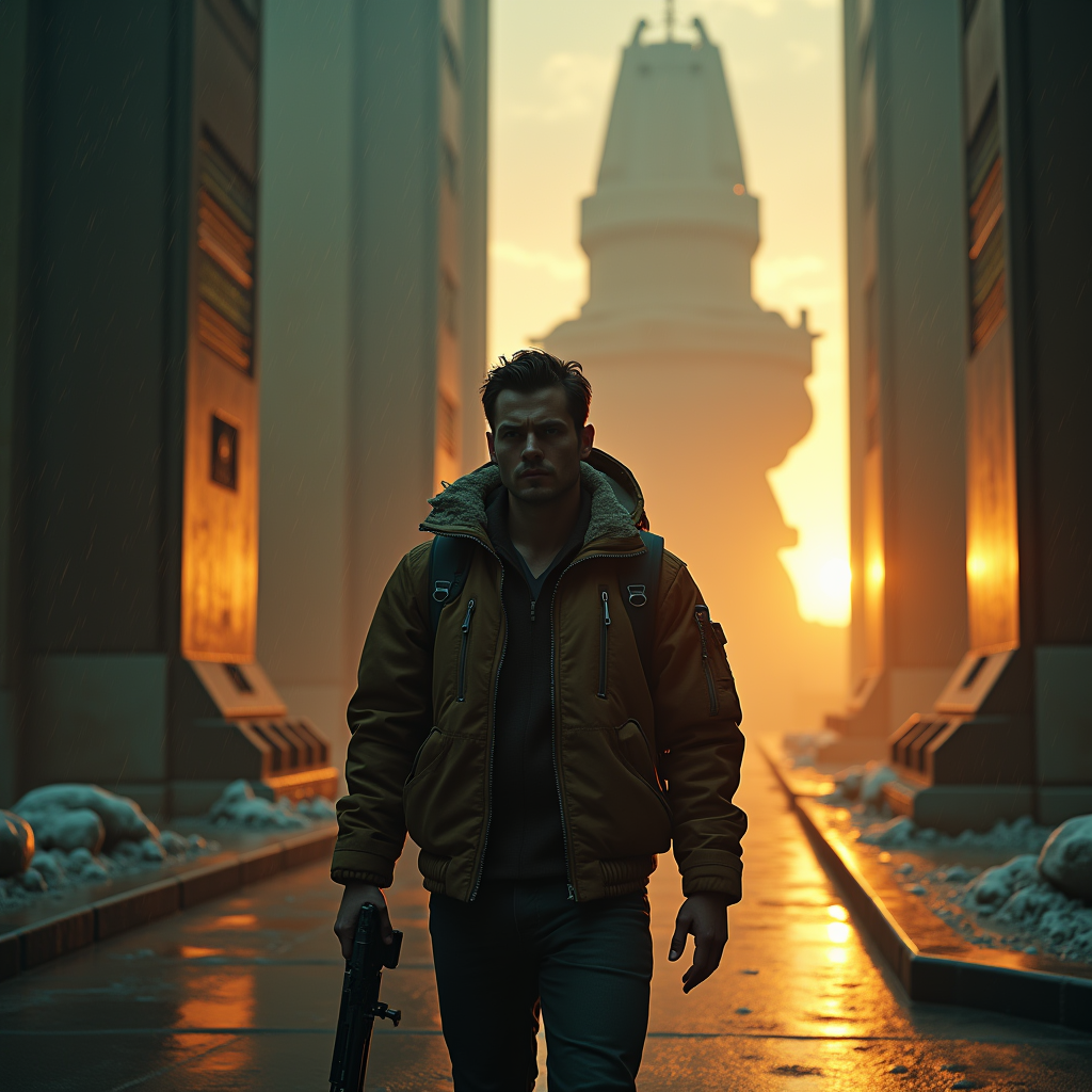 Dark Cinematic — Pilot In A Weathered Flight Jacket Cinematic #0286 (Stable Diffusion)