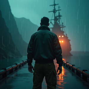 Dark Cinematic — Pilot In A Weathered Flight Jacket Cinematic #0334 (Stable Diffusion)