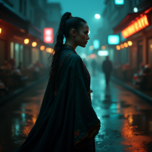 Dark Cinematic — Regal Figure In Flowing Embroidered Robes Cinematic #0004 (Recraft)