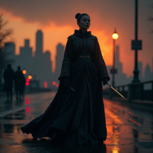 Dark Cinematic — Regal Figure In Flowing Embroidered Robes Cinematic #0046 (Stable Diffusion)