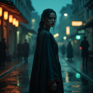 Dark Cinematic — Regal Figure In Flowing Embroidered Robes Cinematic #0184 (Recraft)