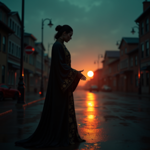 Dark Cinematic — Regal Figure In Flowing Embroidered Robes Cinematic #0266 (ChatGPT)