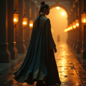 Dark Cinematic — Regal Figure In Flowing Embroidered Robes Cinematic #0278 (ChatGPT)