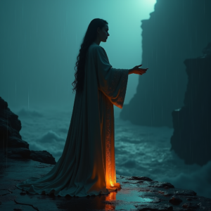 Dark Cinematic — Regal Figure In Flowing Embroidered Robes Cinematic #0338 (ChatGPT)