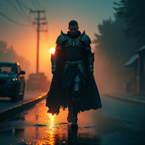Dark Cinematic — Warrior In Intricately Detailed Armor Catching Cinematic #0050 (ChatGPT)