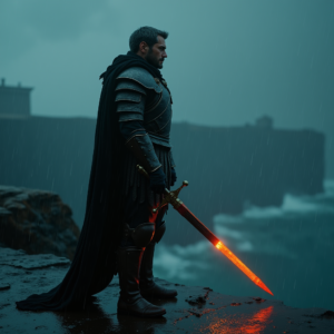 Dark Cinematic — Warrior In Intricately Detailed Armor Catching Cinematic #0116 (Dreamina)