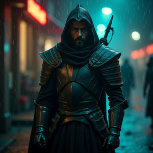 Dark Cinematic — Warrior In Intricately Detailed Armor Catching Cinematic #0152 (Dreamina)
