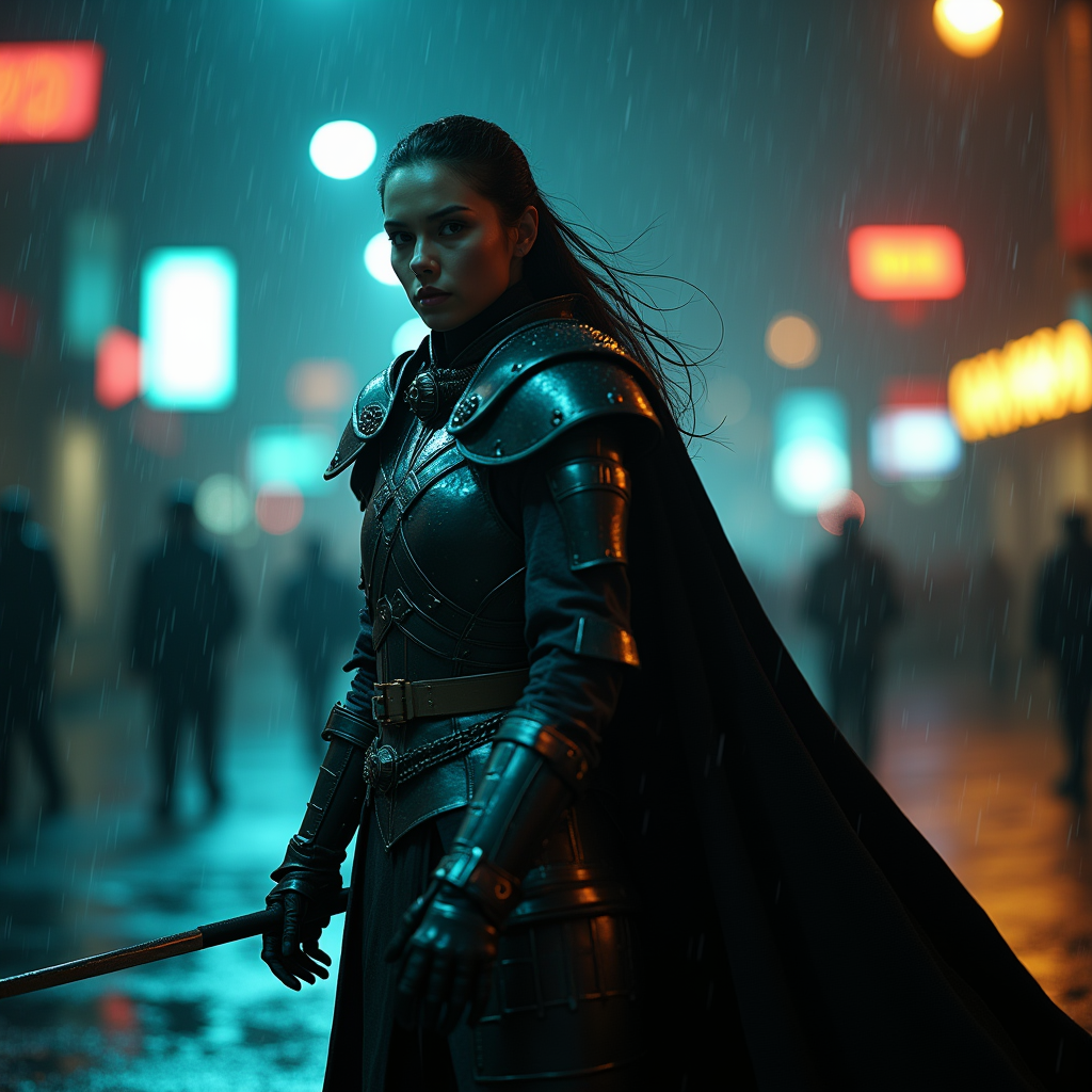Dark Cinematic — Warrior In Intricately Detailed Armor Catching Cinematic #0176 (Dreamina)