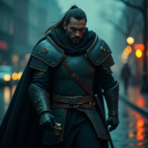 Dark Cinematic — Warrior In Intricately Detailed Armor Catching Cinematic #0188 (Dreamina)