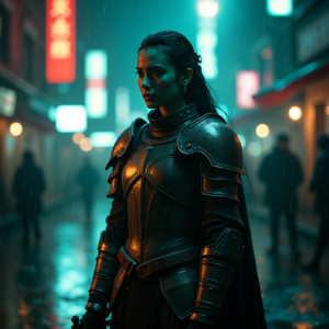 Dark Cinematic — Warrior In Intricately Detailed Armor Catching Cinematic #0224 (Dreamina)