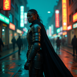 Dark Cinematic — Warrior In Intricately Detailed Armor Catching Cinematic #0234 (Leonardo)