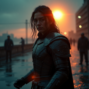 Dark Cinematic — Warrior In Intricately Detailed Armor Catching Cinematic #0264 (Krea)