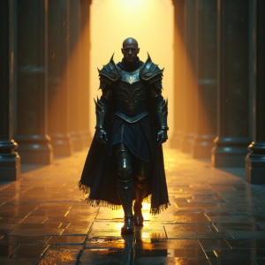 Dark Cinematic — Warrior In Intricately Detailed Armor Catching Cinematic #0288 (Krea)