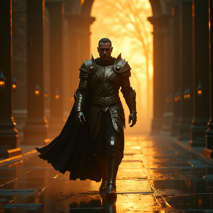 Dark Cinematic — Warrior In Intricately Detailed Armor Catching Cinematic #0300 (Krea)