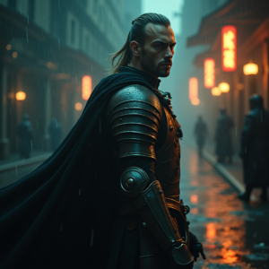 Dark Cinematic — Warrior In Intricately Detailed Armor Catching Cinematic #0348 (Krea)