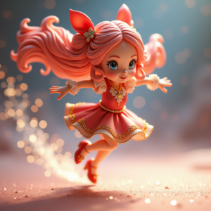 Fantasy Characters — Magical Girl Character With Flowing Ribbon-trimmed Character #0006 (FLUX)