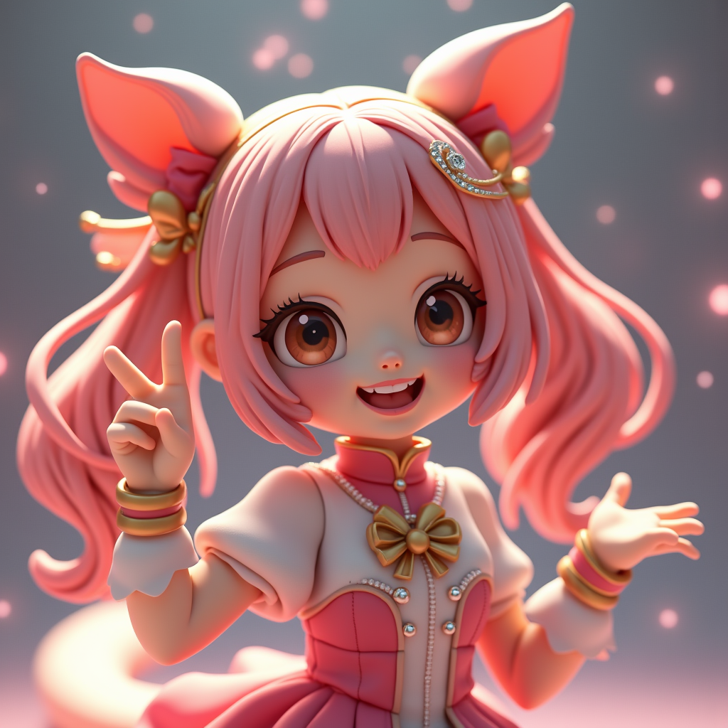 Fantasy Characters — Magical Girl Character With Flowing Ribbon-trimmed Character #0018 (FLUX)