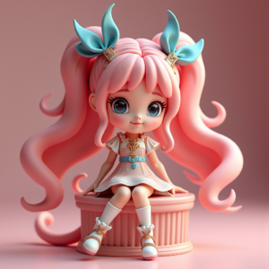Fantasy Characters — Magical Girl Character With Flowing Ribbon-trimmed Character #0024 (Ideogram)
