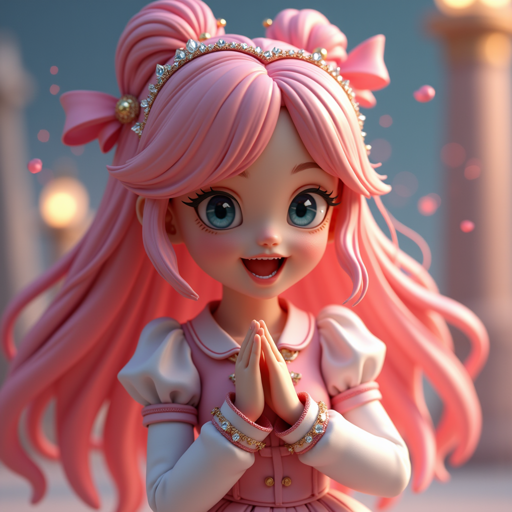 Fantasy Characters — Magical Girl Character With Flowing Ribbon-trimmed Character #0030 (FLUX)