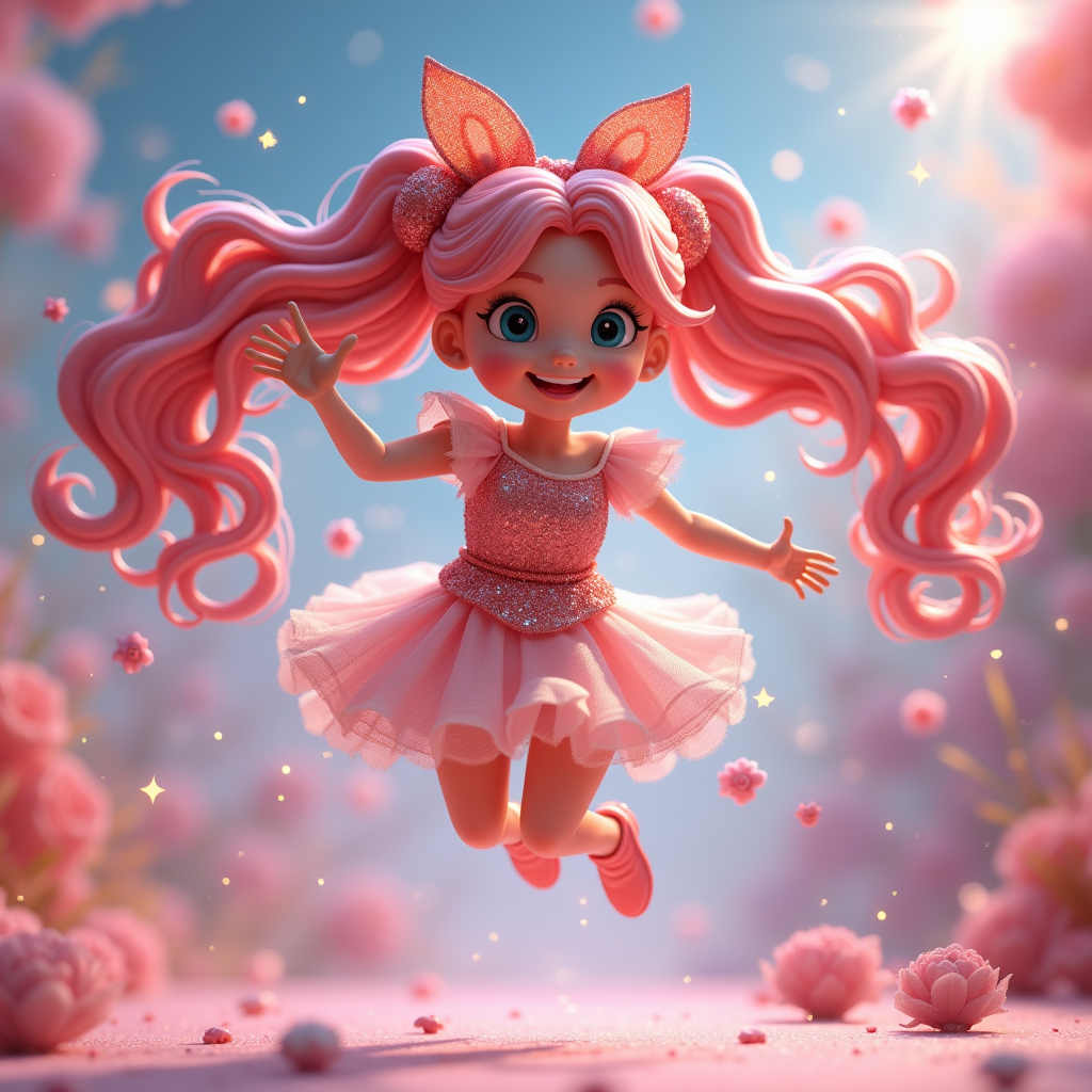 Fantasy Characters — Magical Girl Character With Flowing Ribbon-trimmed Character #0042 (FLUX)