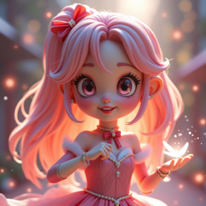 Fantasy Characters — Magical Girl Character With Flowing Ribbon-trimmed Character #0048 (Ideogram)