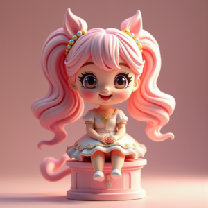 Fantasy Characters — Magical Girl Character With Flowing Ribbon-trimmed Character #0060 (Ideogram)