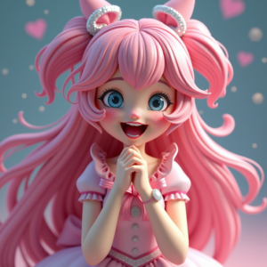 Fantasy Characters — Magical Girl Character With Flowing Ribbon-trimmed Character #0066 (FLUX)