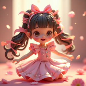 Fantasy Characters — Magical Girl Character With Flowing Ribbon-trimmed Character #0072 (Ideogram)