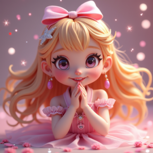 Fantasy Characters — Magical Girl Character With Flowing Ribbon-trimmed Character #0138 (FLUX)