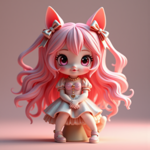 Fantasy Characters — Magical Girl Character With Flowing Ribbon-trimmed Character #0168 (Ideogram)