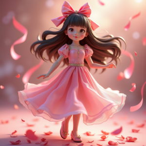 Fantasy Characters — Magical Girl Character With Flowing Ribbon-trimmed Character #0180 (Ideogram)