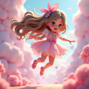Fantasy Characters — Magical Girl Character With Flowing Ribbon-trimmed Character #0186 (FLUX)
