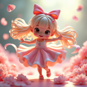 Fantasy Characters — Magical Girl Character With Flowing Ribbon-trimmed Character #0216 (Ideogram)