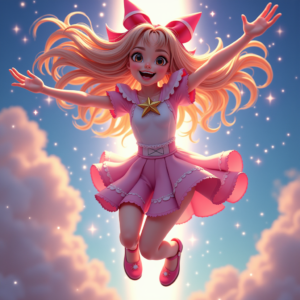 Fantasy Characters — Magical Girl Character With Flowing Ribbon-trimmed Character #0222 (FLUX)