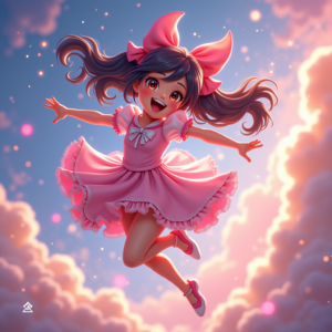 Fantasy Characters — Magical Girl Character With Flowing Ribbon-trimmed Character #0239 (Recraft)