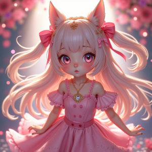 Fantasy Characters — Magical Girl Character With Flowing Ribbon-trimmed Character #0341 (Stable Diffusion)