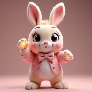 Fantasy Characters — Round-eyed Pastel Bunny Plush Character With Character #0009 (ChatGPT)