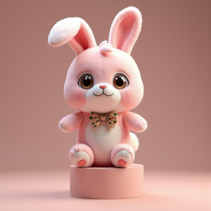 Fantasy Characters — Round-eyed Pastel Bunny Plush Character With Character #0021 (ChatGPT)