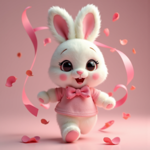 Fantasy Characters — Round-eyed Pastel Bunny Plush Character With Character #0033 (ChatGPT)