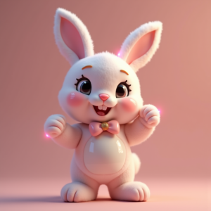 Fantasy Characters — Round-eyed Pastel Bunny Plush Character With Character #0045 (ChatGPT)