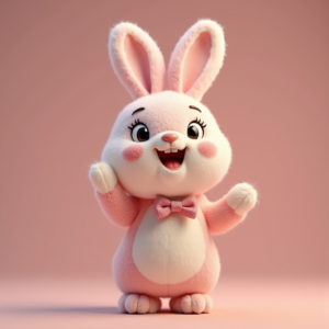 Fantasy Characters — Round-eyed Pastel Bunny Plush Character With Character #0051 (Dreamina)