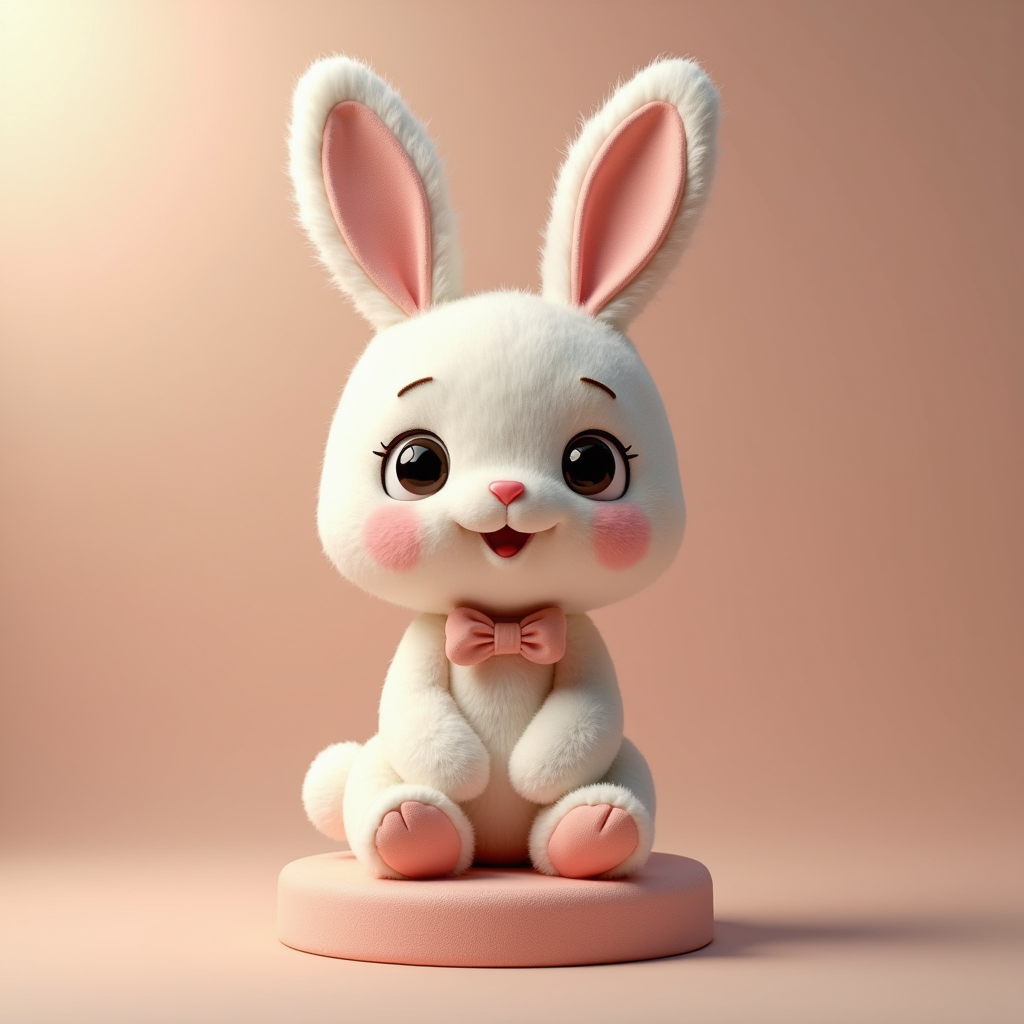 Fantasy Characters — Round-eyed Pastel Bunny Plush Character With Character #0057 (ChatGPT)