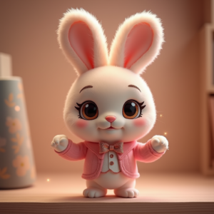 Fantasy Characters — Round-eyed Pastel Bunny Plush Character With Character #0081 (ChatGPT)