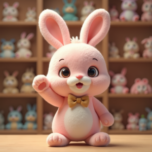 Fantasy Characters — Round-eyed Pastel Bunny Plush Character With Character #0087 (Dreamina)