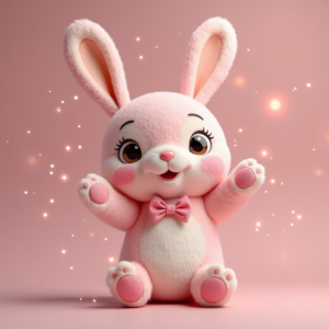 Fantasy Characters — Round-eyed Pastel Bunny Plush Character With Character #0123 (Dreamina)