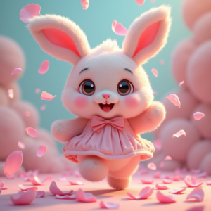 Fantasy Characters — Round-eyed Pastel Bunny Plush Character With Character #0230 (Seedream)
