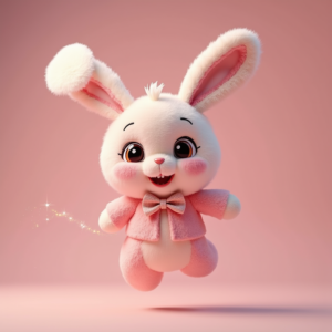 Fantasy Characters — Round-eyed Pastel Bunny Plush Character With Character #0236 (Gemini)