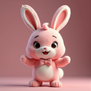 Fantasy Characters — Round-eyed Pastel Bunny Plush Character With Character #0242 (Seedream)